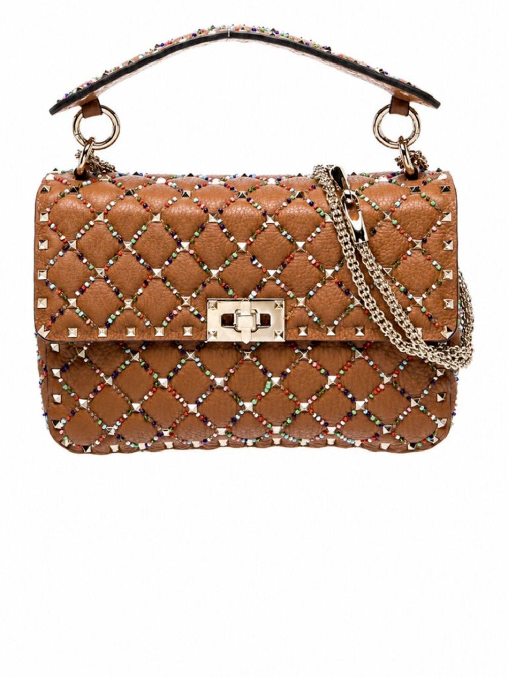 Valentino Garavani Rockstud Spike/ Beading Medium Leather Bag